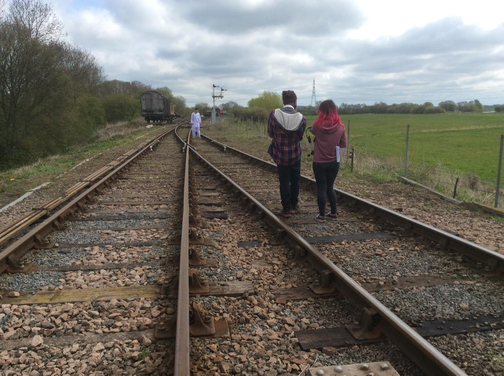 @StanmoreCollege #tvfilm students #onlocation thanks to #nenevalleyrailway all going well.