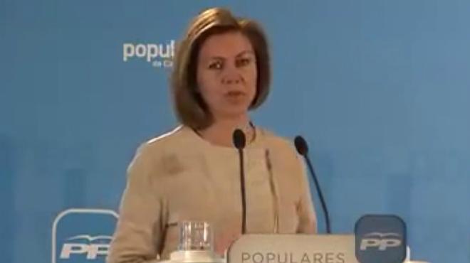 elperiodico's tweet photo. VÍDEO | Lapsus de Cospedal: "Hemos tardado mucho en saquear este país" http://t.co/hHLDpJyvvw #PP #corrupción http://t.co/FpeaFrzGdI