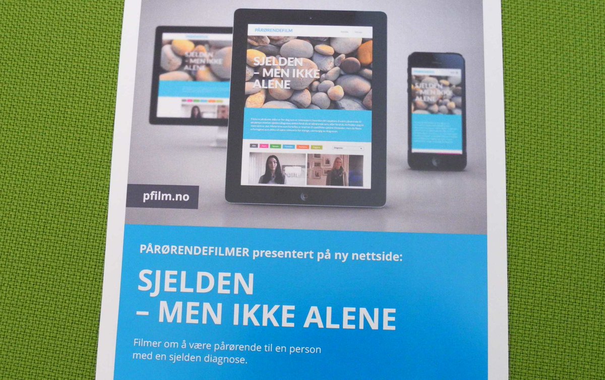 Dokufilmer om  pårørende til personer med sjeldne diagnoser på nytt nettsted, for fritt bruk. pfilm.no