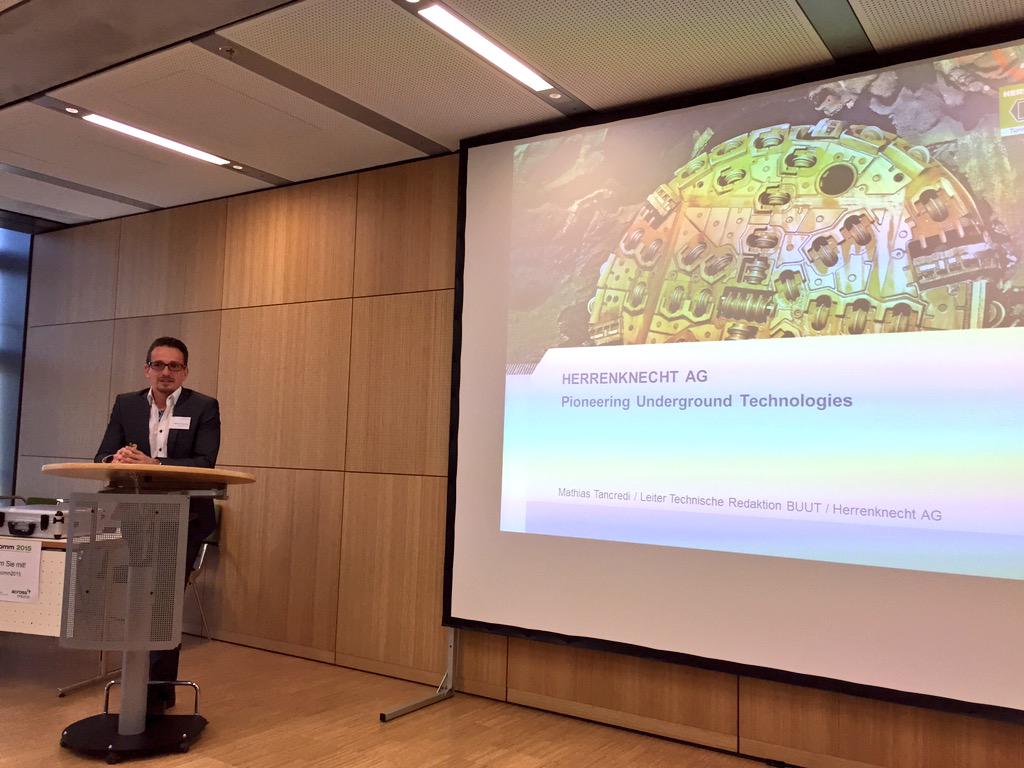 stefangentz's tweet photo. Mr. Tancredi from Herrenknecht AG about their #TechComm strategy with @AdobeTCS, @Across_Systems & FCT. #TechComm2015 http://t.co/PxbS4MoG8q