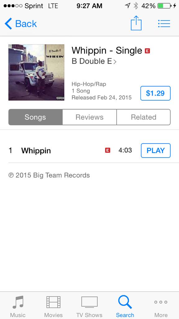 BigTeamRecords's tweet photo. New Single | B Double E - Whippin | Available on iTunes!!! @BDOUBLEEKC #Whippin #BigTeam #BDoubleE http://t.co/eimjW9mc6a