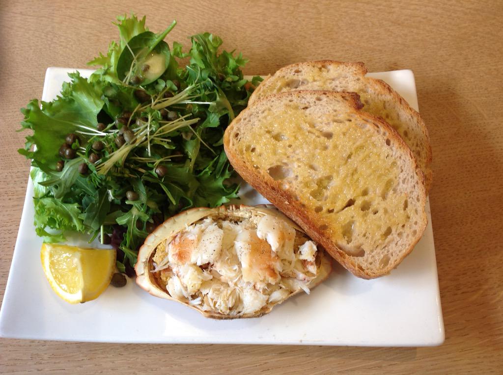 wildstrawbcafe's tweet photo. Fresh Cromer Crab, Sourdough Toast with Salad leaves and Capers. http://t.co/OKkgAPB2VL