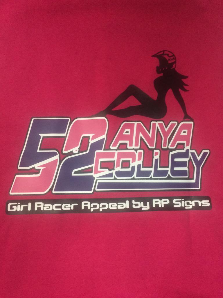 AnyaColley52's tweet photo. RP signs hooking me up with some fresh gear 😁 Thanks guys #raceclothing #ac52 http://t.co/bJ04t2GfW2
