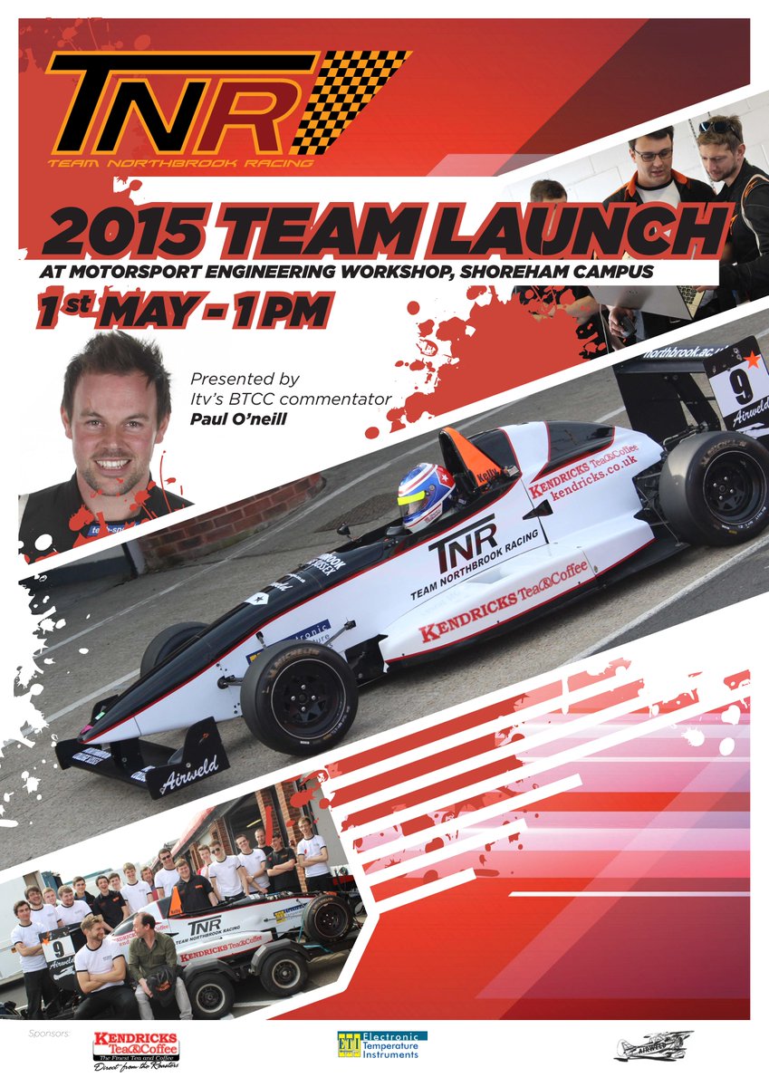 TeamNorthbrook's tweet photo. TNR are excited to announce the car and team launch for the coming season @Nbcol @NSRfm @Worthing_Sport http://t.co/MHWzsIQ76t