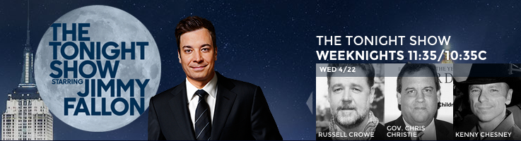 FallonTonight's tweet image. TONIGHT: @russellcrowe, @ChrisChristie, and music from @kennychesney! #FallonTonight