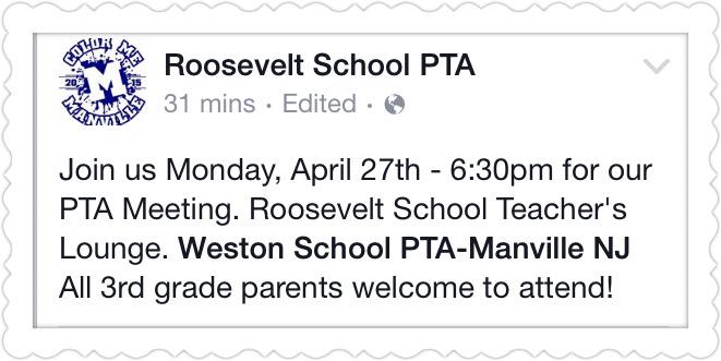 pta600weston's tweet photo. A message from our friends at Roosevelt school to all third grade families :-) http://t.co/g3K5v3E27H