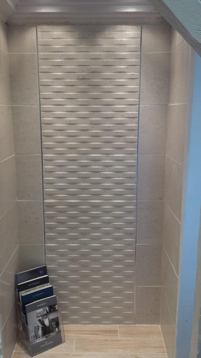 How good does the 3D pattern in this beige Baikal tile look on a feature wall?