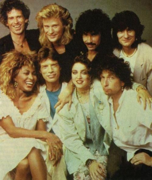 OnlyKRichards's tweet photo. Bob Dylan, Mick Jagger, Ronnie Wood, Keith Richards, Madonna, Tina Turner and Hall &amp; Oates http://t.co/2mNzuIvGHb