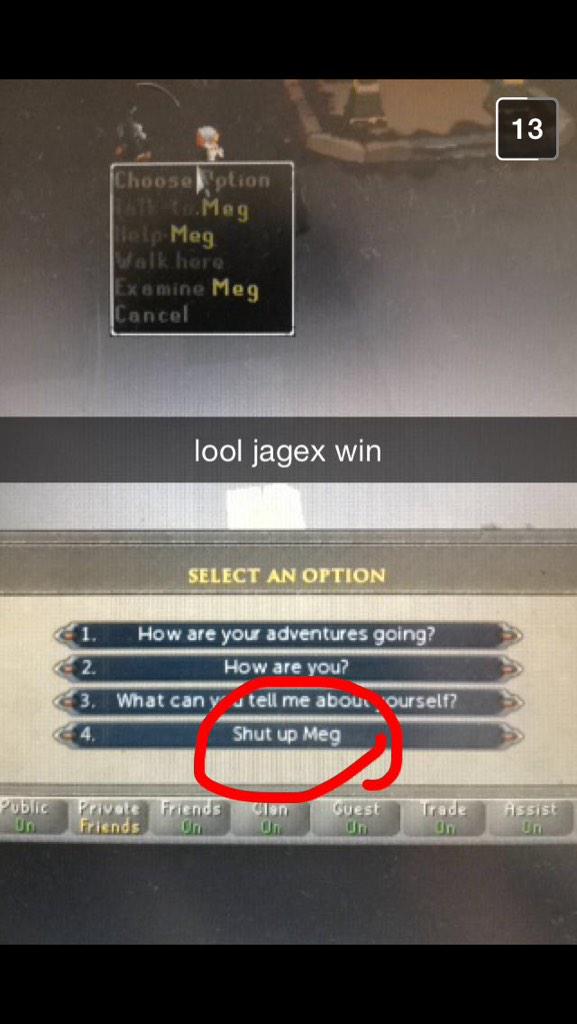 Runescape Auf Twitter Shut Up Meg Http T Co Htaedrzjpi