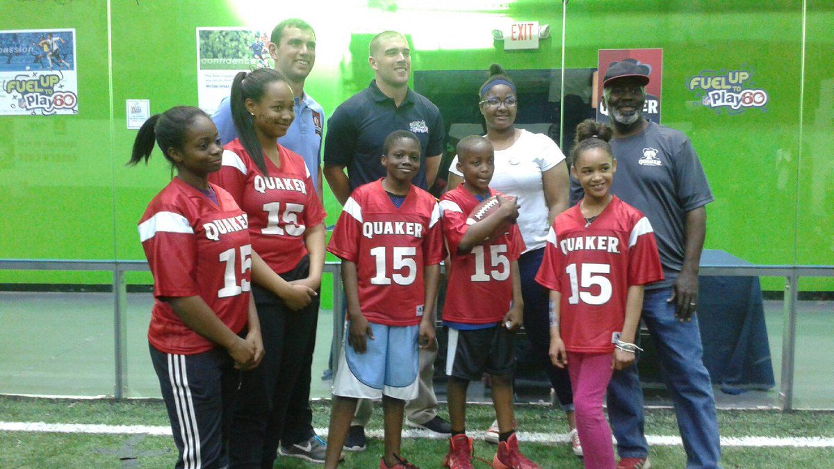 CoachALofton's tweet photo. St. Luke's Spirit TC in the house with Andrew Luck and Zach Ertz at Quaker Oats NFL Play60 Event. http://t.co/jTLKVLsDjK