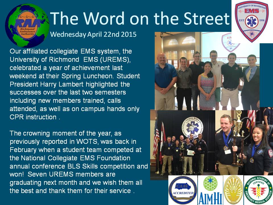 Looking back at all that <a href="/UofRichmondEMS/">UREMS</a> has accomplished this year, we'd like to say job well done!
