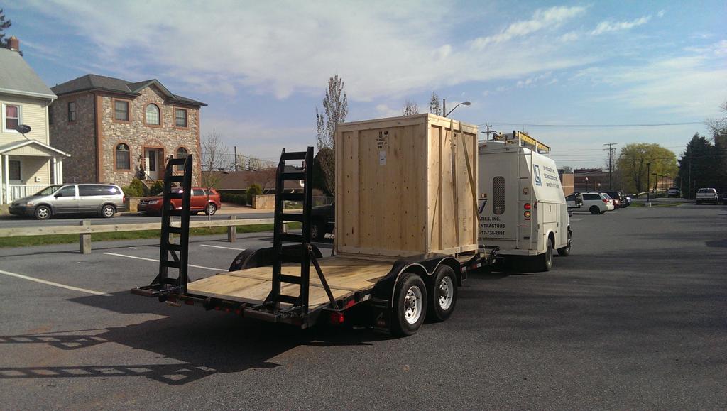 LarryLNP's tweet photo. Dick Winters statue arrives at Veterans Plaza in Ephrata. http://t.co/ffBpQePRmw