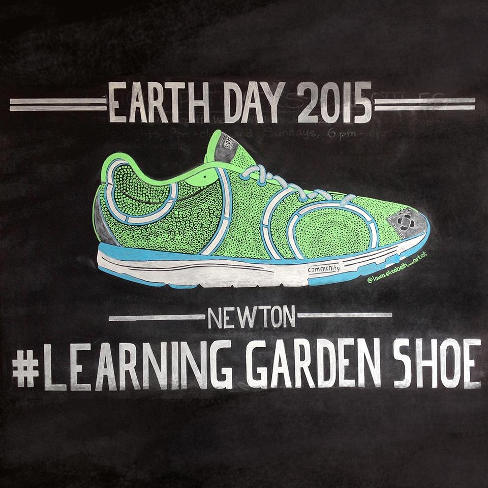 NewtonRunning's tweet photo. We built the #LearningGardenShoe w/@TheKitchenComm to help raise money for gardens in schools! http://t.co/j3uLXiGEhF http://t.co/ZLusQttEED