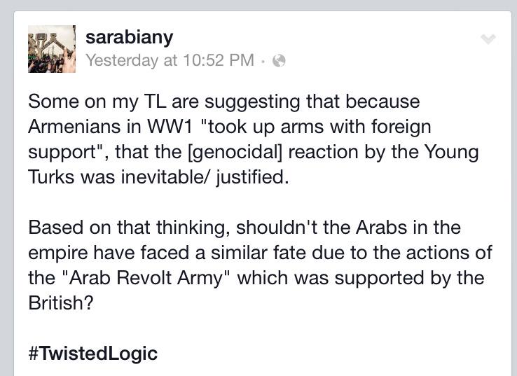 sarabiany's tweet image. #TwistedLogic #ArmenianGenocide