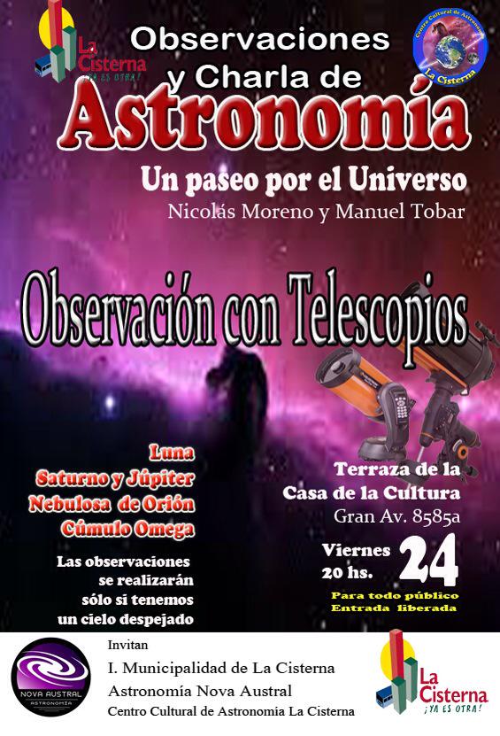 NovaAustral's tweet photo. En el #DiaDeLaTierra te invitamos este viernes a una charla y a observar la #Luna @Tuiteroscultura #astronomía http://t.co/HoSWgeCn3P