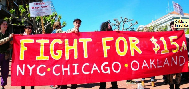 foodfirstorg's tweet photo. #Oakland’s #FightFor15 Protest: Urban #farmers in solidarity with #fastfood workers http://t.co/xQapZ8ODVI http://t.co/K2cXkRXJac