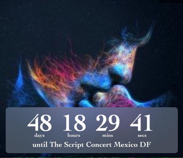 Thescriptlatino's tweet photo. Solo 48 dias no separan de la gloria de conocer a @thescript 

#MexicoLovesTheScript http://t.co/x6nqmxaMW5