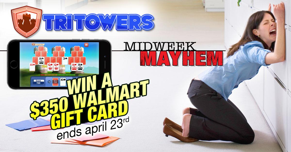 megatouch's tweet photo. Got those midweek blues? I bet a $350 Walmart gift card would make you feel better. http://t.co/fLYDLDU1ME