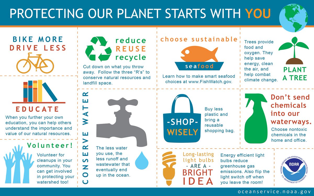 NOAA's tweet photo. How do you make every day #EarthDay? Here are 10 actions you can take now: http://t.co/8K8gKWKpef via @noaaocean http://t.co/9bJPLVPcK2