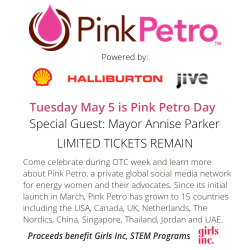 ALLYEnergyInc's tweet image. Excited to celebrate #women in #energy with @anniseparker on May 5th! Join us bit.ly/PPrptn #PinkPetro