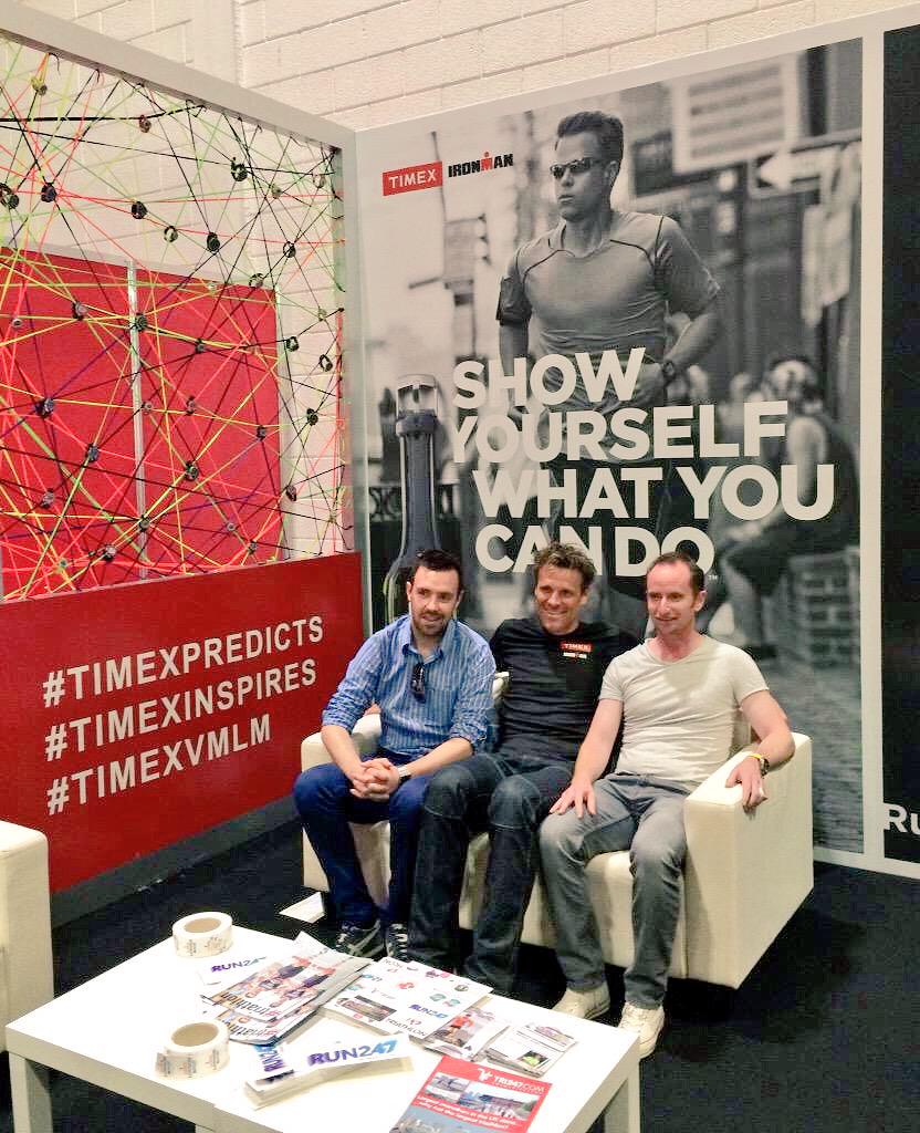 TimexUK's tweet photo. Huge thanks to @JamesCracknell for popping in to see our #TimexInspirationals at the #VMLM2015 Expo today! #TimexVMLM http://t.co/FgygukmJDi