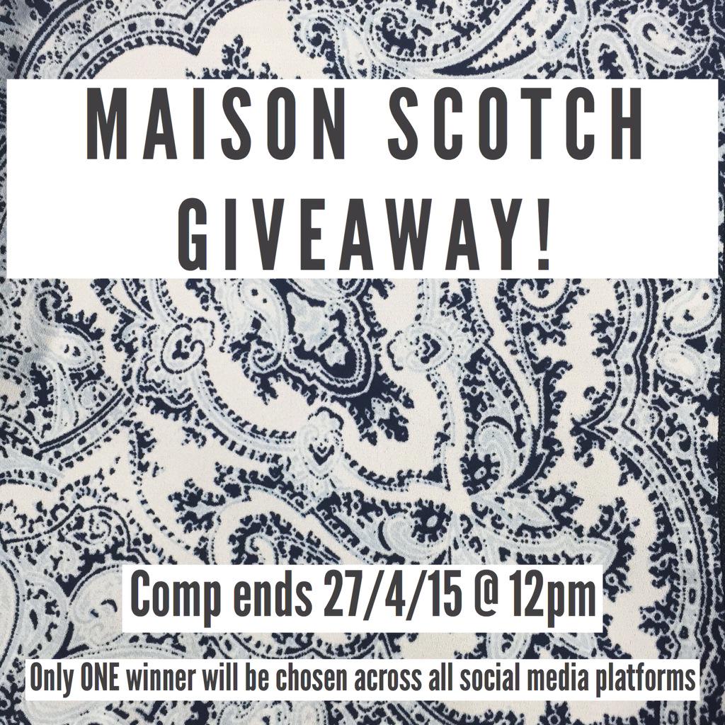 hurleysofficial's tweet photo. Win up to £99 of Maison Scotch! RT with #winathurleys Good Luck! #winitwednesday #flashgiveaway #competition http://t.co/5D1EJChjn8