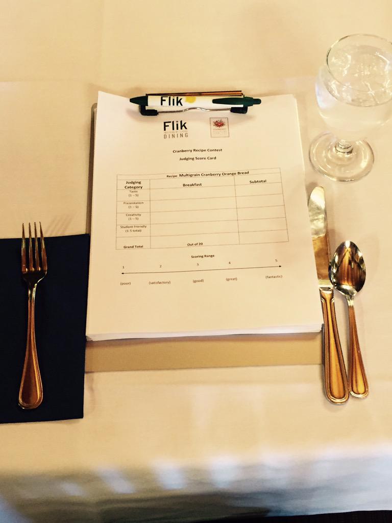 The table is set ready to judge the cranberry recipe contest