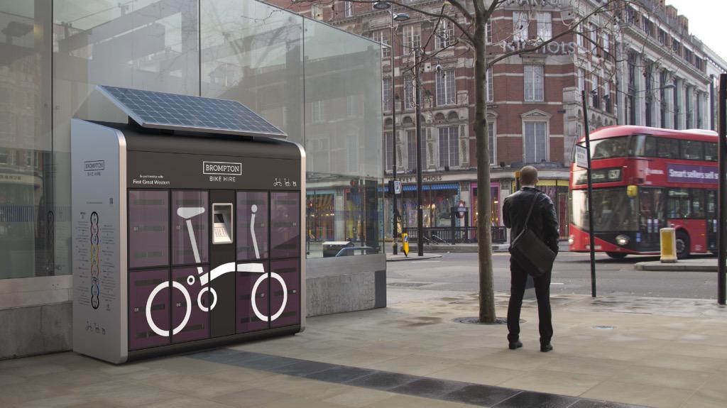 greypotts's tweet photo. New @BromptonHire dock Launch. #Traffex2015 @Seymourpowell. 8 months flew by! http://t.co/9Wlczri8n5