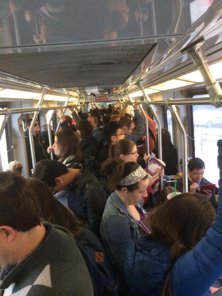 Scott_Wiener's tweet photo. Another jam-packed day on the #njudah. Those new #LightRailVehicles can't come soon enough. http://t.co/5mN3gZx1En