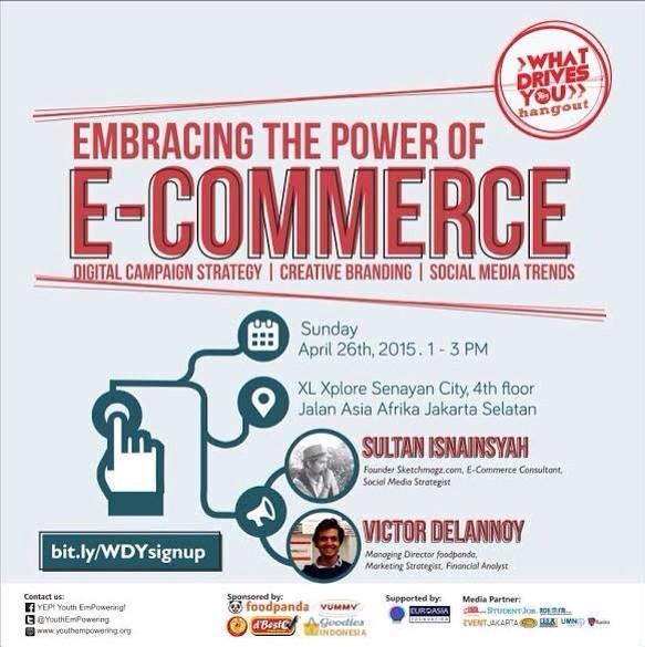 Tertarik dgn dunia E-COMMERCE? Yuk segera daftar #WDYHangout sblm terlambat! bit.ly/WDYsignup <a href="/YouthEmPowering/">What Drives You?</a>