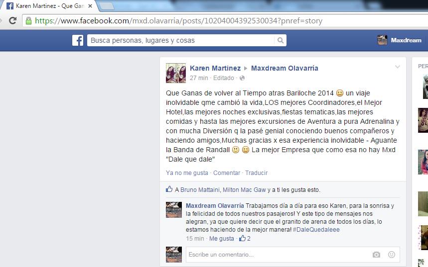 MxdOlavarria's tweet photo. Comentario de pasajera promo 2014 Karen Martinez!
NUESTRA MEJOR PUBLICIDAD, SON NUESTROS PASAJEROS! @maxdreamoficial http://t.co/s0Eq95SZGX
