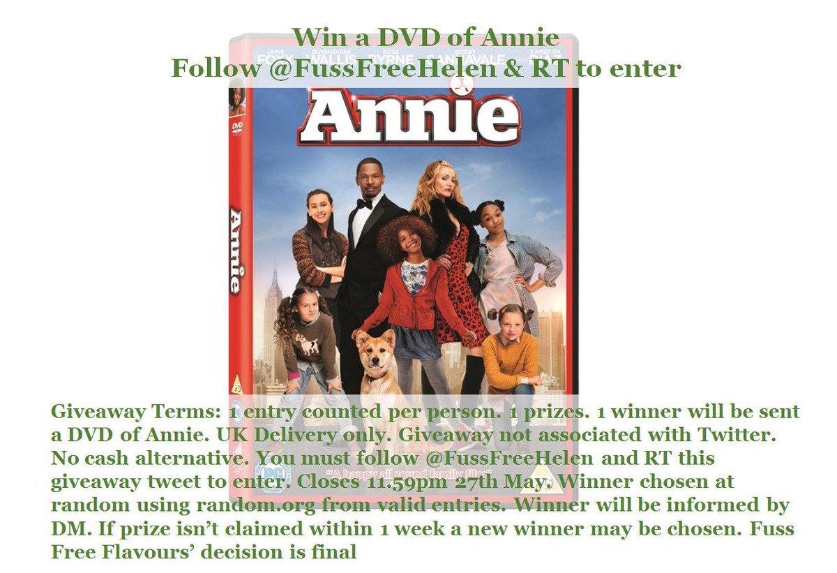 FussFreeHelen's tweet image. RT&amp;amp;Follow to #win a DVD of Annie. #FFFAnnie T&amp;amp;Cs fussfreeflavours.com/recipe-banana-…
