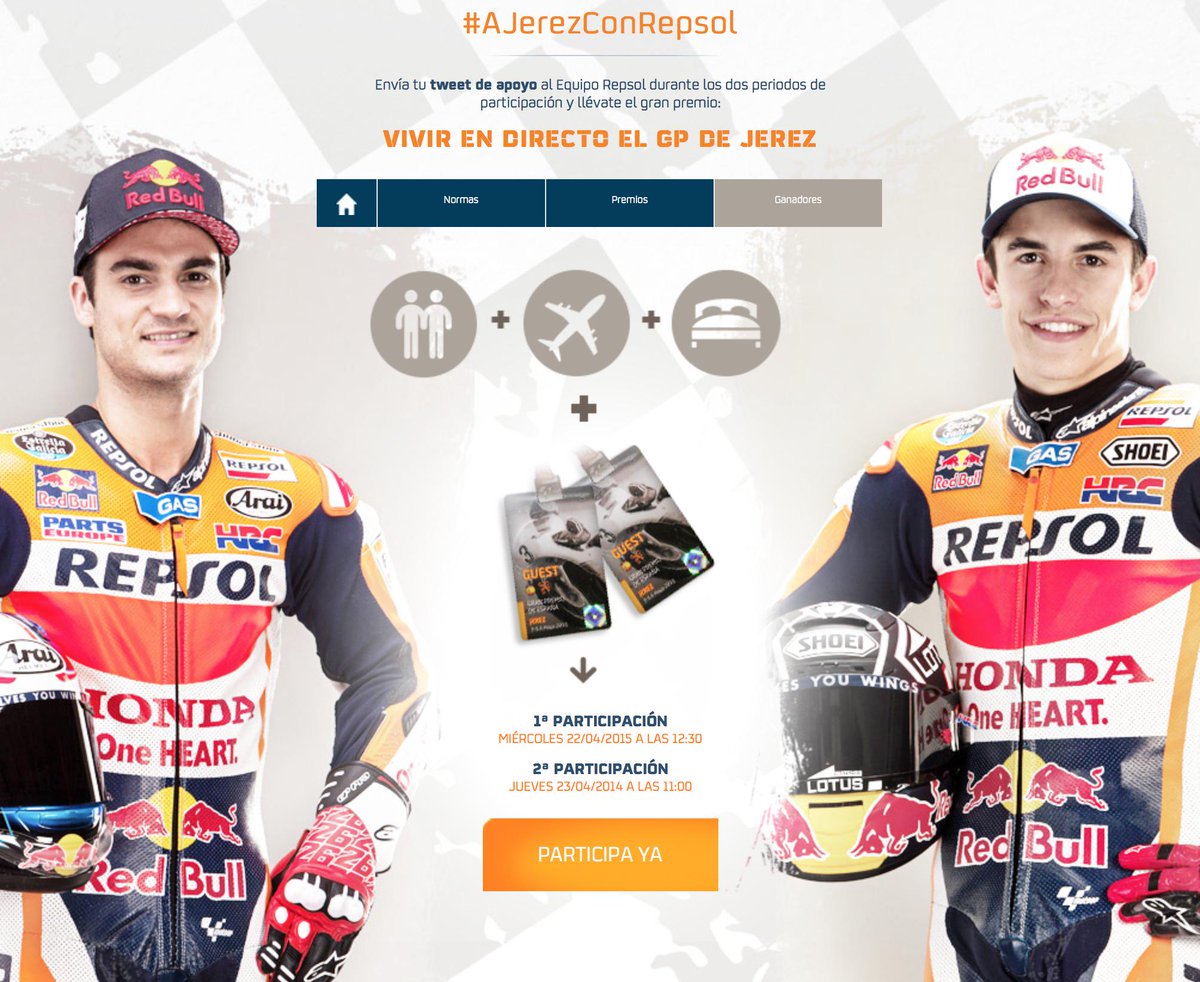 box_repsol's tweet photo. ¡Hay otra oportunidad! Mañana a las 11:00 el 2º plazo de participación de #AJerezConRepsol: http://t.co/vxemKuFgvv http://t.co/Z5Wu6jVtLi