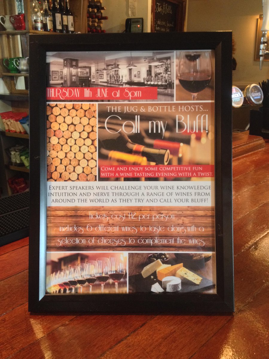 Think you can call our bluff? Then come and join us on 11th of June at 8pm! Tickets on sale now! #heswall #Jugbottle