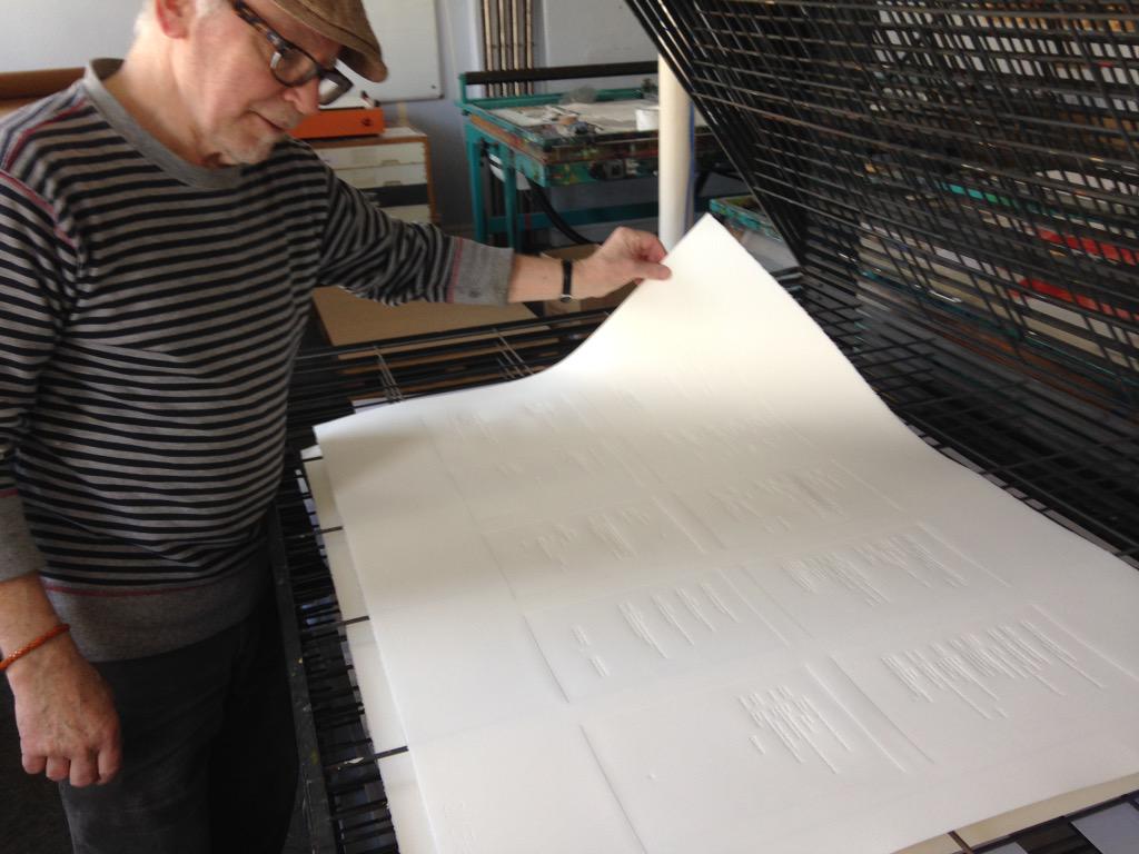 neo_artists's tweet photo. #TheReveal @DenisWhiteside #BlindEmbossed #PRINTMAKING #neostudios #Bolton #WordsAndMusic #SamuelBeckett http://t.co/xSZ2YUUWth