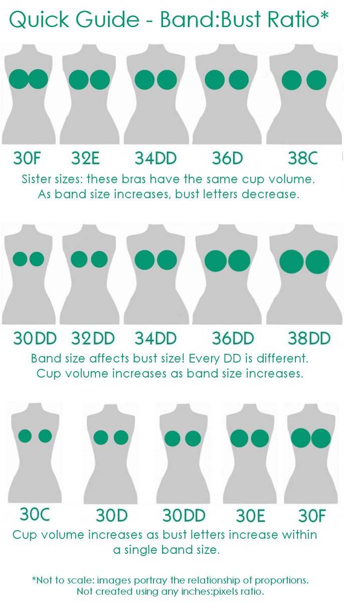 Coup de Foudre on X: Excellent graphic on band:bust ratios on #bras. So:  are you suuuure you're a 34B? ;)    / X