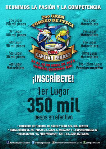 PaulCarrillo2's tweet photo. No dejes de participar! Turismo Deportivo #45aniversariocsncun @torneopescacun @Frank_Lopez_ http://t.co/jfLNsraBbR