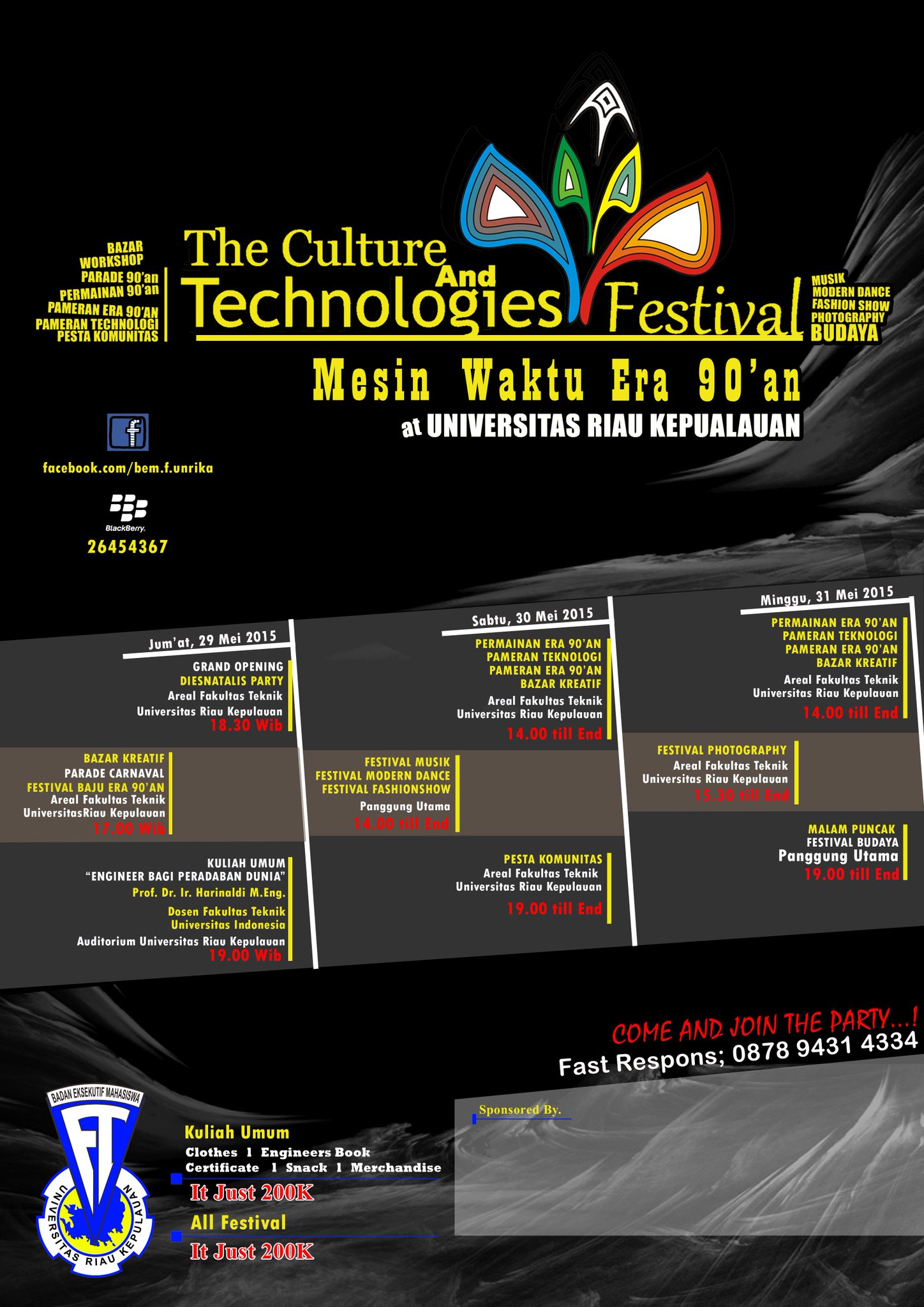 Uzivatel Bem Ft Unrika Na Twitteru Det Fakultas Teknik Universitas Riau Kepulauan Dengan Bangga Mempersembahkan The Culture And Technologies Festival Http T Co Tl9aqwsl9g