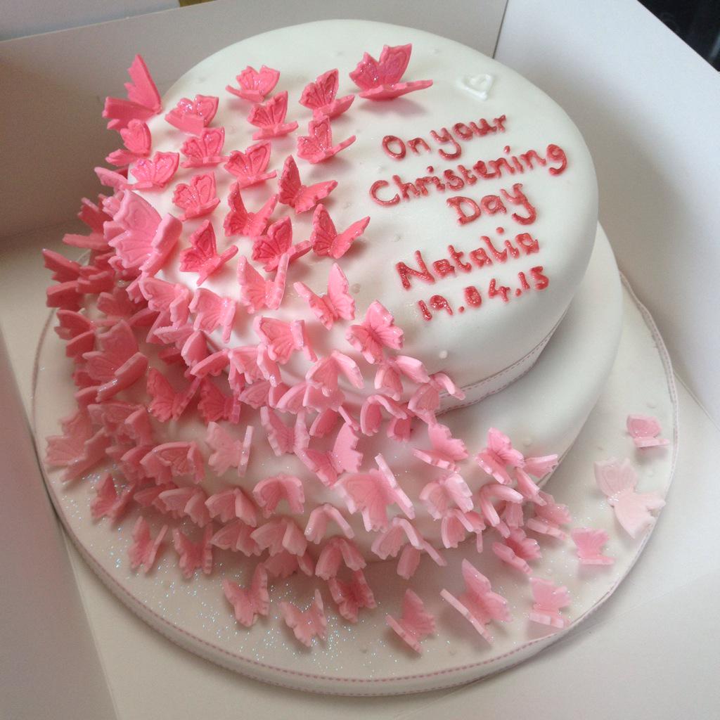 LexiliciousCake's tweet photo. #butterflies #christening #cake #celebration http://t.co/juRCzlczlx