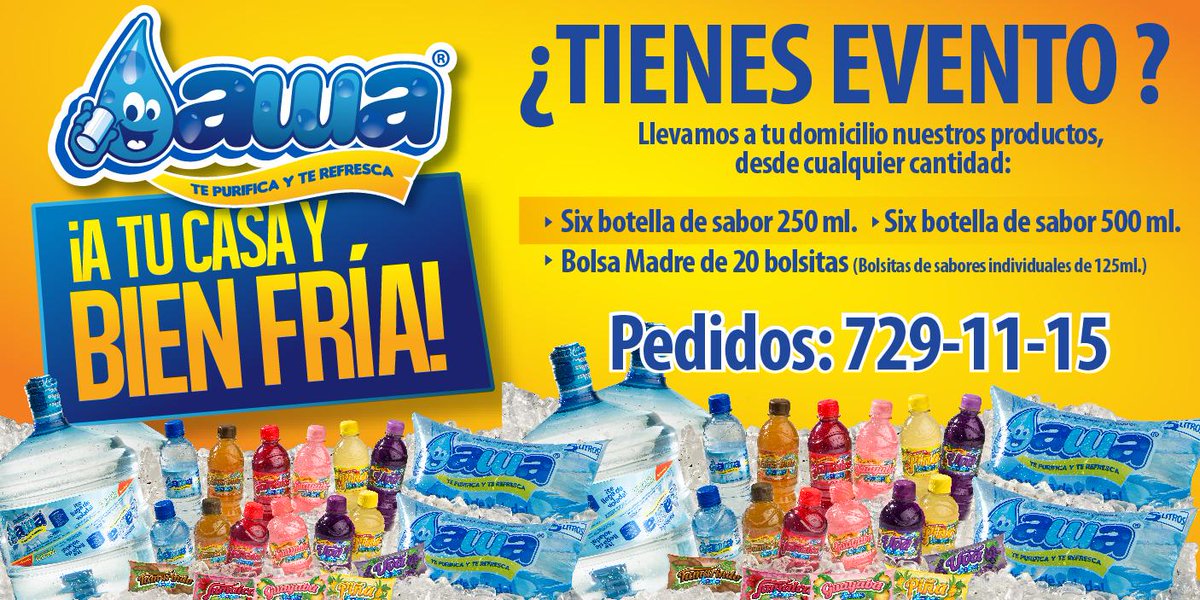 ¡Para esta temporada de calor, AWA llega a tu casa y bien fría! #AguaPurificada #ComarcaLagunera 
*Pedidos al 7291115