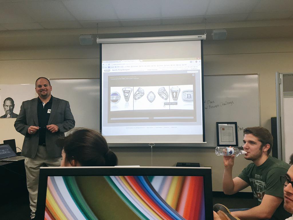 vepuritea's tweet photo. Thank you @JostensJRay for taking the time to talk to us about getting rings for Nationals! #PURiTEA #ByronProud http://t.co/JbtUzdFA9s