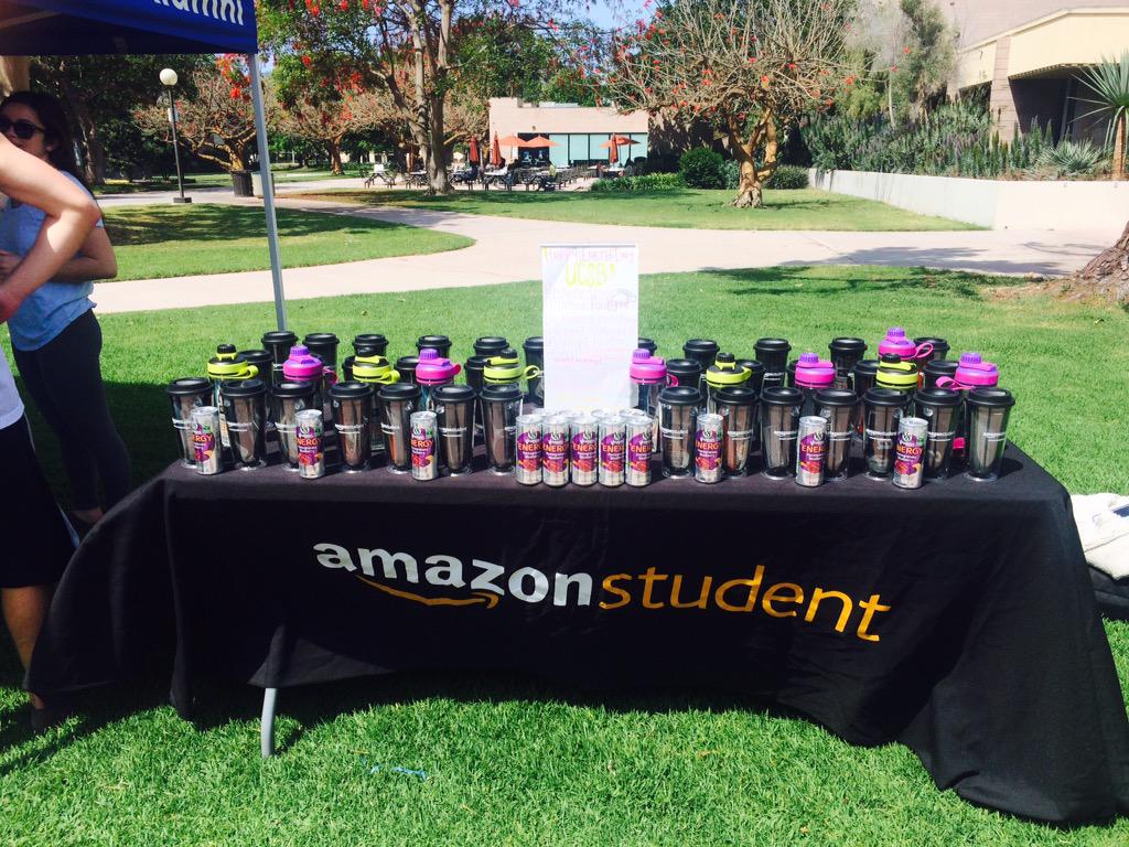 AmazonAtUCSB's tweet photo. Habitual morning coffee person? Come get a reusable mug for your morning cravings. Or try a V8 energy drink instead! http://t.co/WFfPsOXcpF