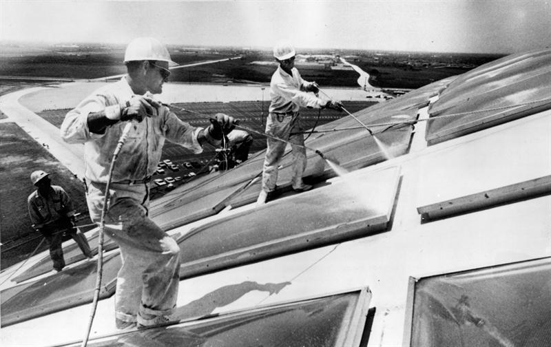 Today in 1965, the Astrodome's 4,596 skylights are finished to reduce glare for outfielders.