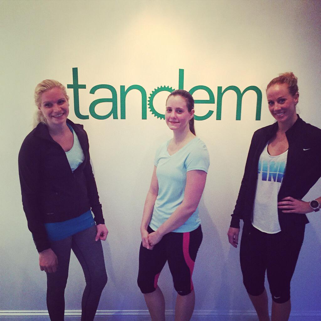 tandemcycle's tweet photo. These ladies are loving the new client special {$100 for one month unlimited!} @tandemcycle #rockstars #ridetandem http://t.co/WzVhAXhR9a