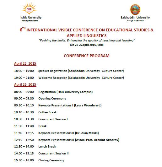 EltVesal's tweet photo. Program of #VESAL2015 http://t.co/HBdOcrVgMV