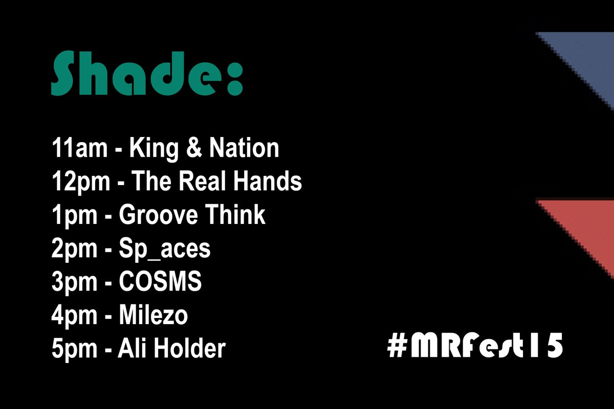 MRFest17's tweet photo. Make plans: 
@kingandnation @real_hands @GrooveThink @Sp_aces @cosmsATX @MILEZ0 @aliholders at @ShadeRooftop #SMTX http://t.co/dtpLERcLgW