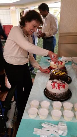PlantationSD's tweet photo. Joan cuts her cake at our April birthday celebration! http://t.co/4TanK0yZkZ