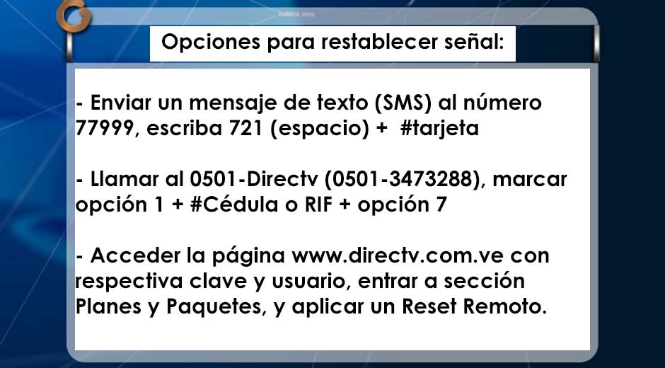 LLiendro_GV's tweet photo. Usuarios de Directv con problemas para ver señal de @globovision, aquí la solución: http://t.co/7J5aQzKKWr