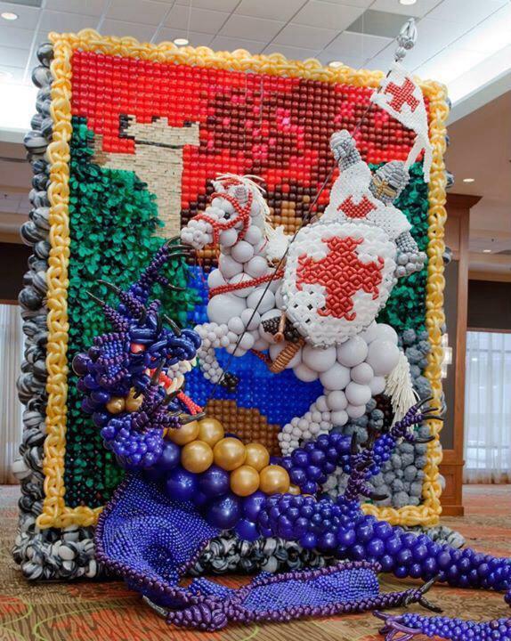 balloonbling's tweet photo. One for St George's Day, if you have the imagination, we have the expertise to transform your idea with balloons http://t.co/n1t7LE2cqM