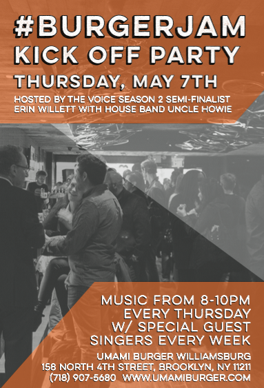 erin_willett's tweet photo. HAVE YOU HEARD YET?! #BurgerJam is taking over @UmamiBurgerNY May 7th in #Williamsburg #LiveMusic #SoundsDelicious http://t.co/XuY5i6Q9NP